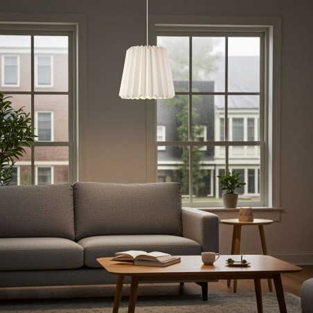Tubular Slim Snowdrop Pendant Paper Lampshade
