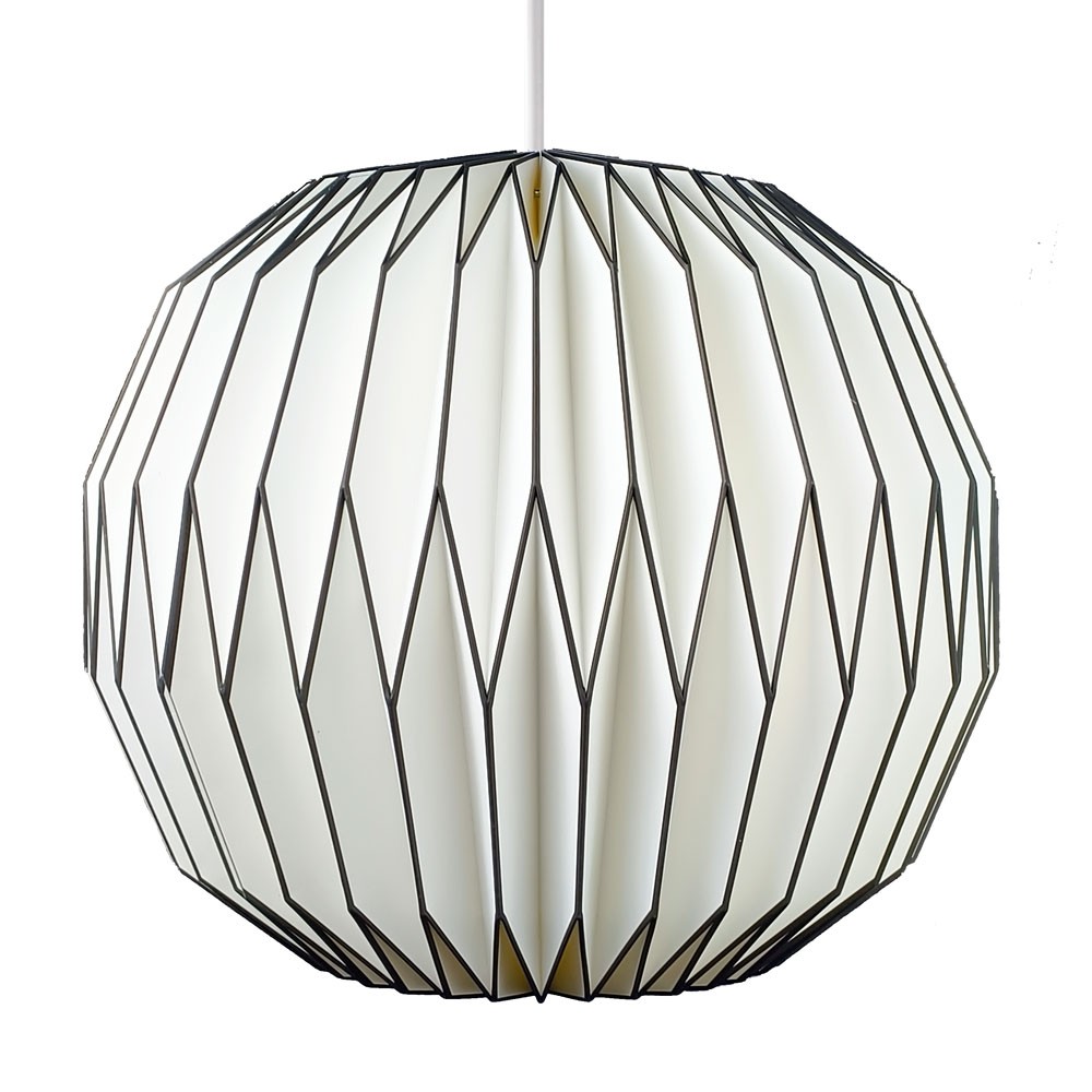 EX-DISPLAY Pinstripe Round Paper Lampshade