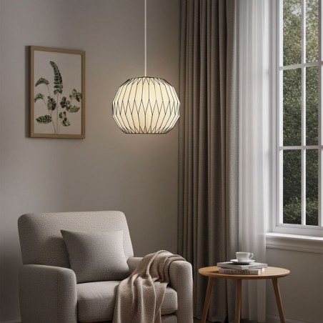 Pinstripe Round Paper Lampshade