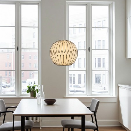 Pinstripe Round Paper Lampshade